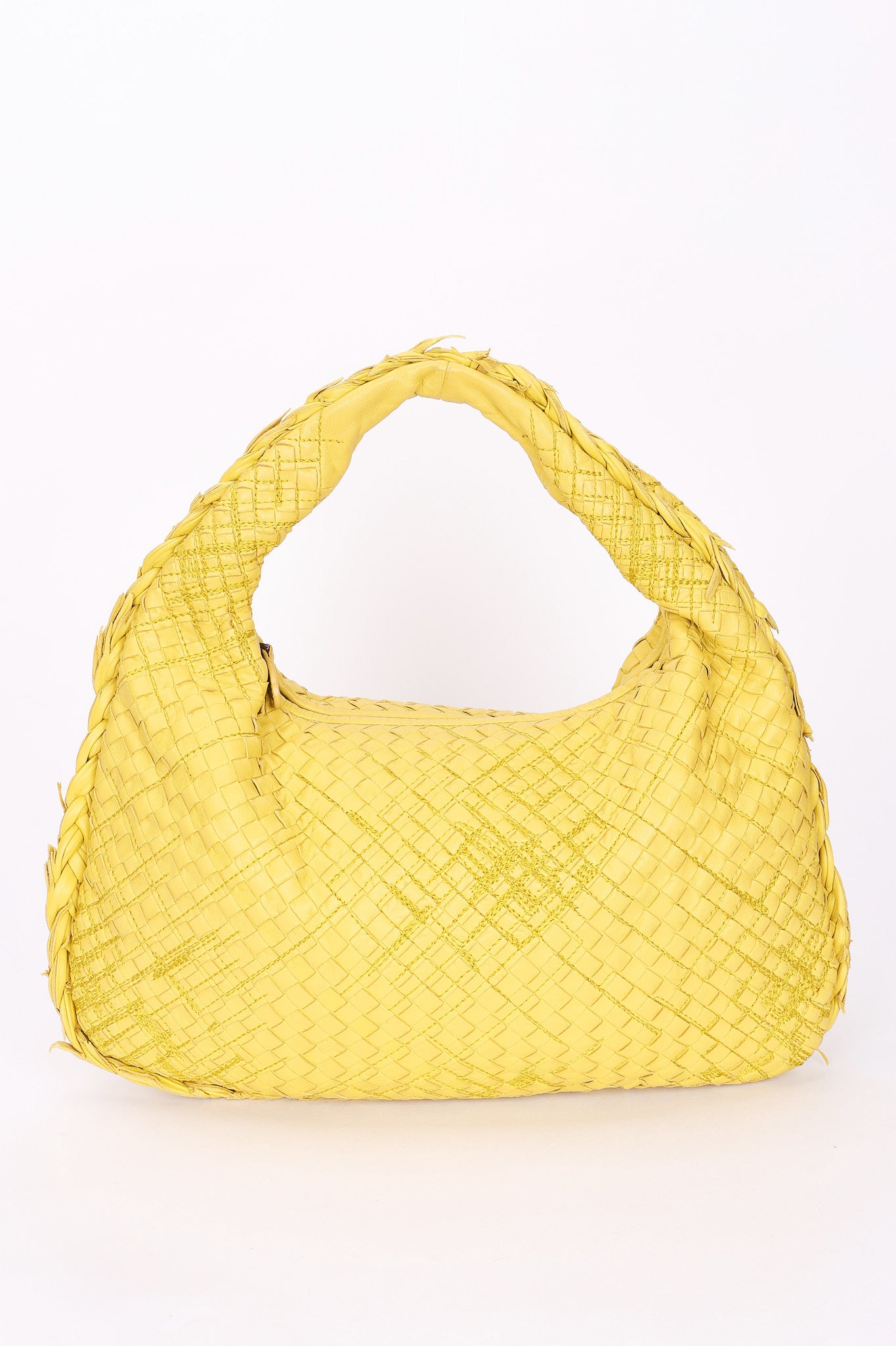 Limited Edition Bottega Veneta Small Intrecciato Sashiko Hobo Yellow 2016