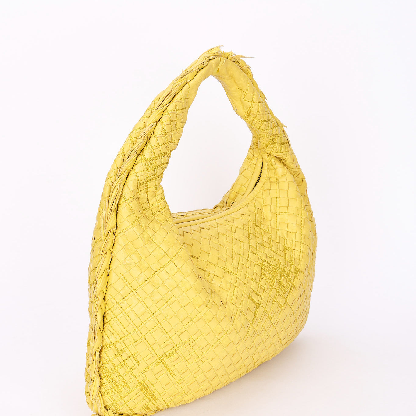 Limited Edition Bottega Veneta Small Intrecciato Sashiko Hobo Yellow 2016
