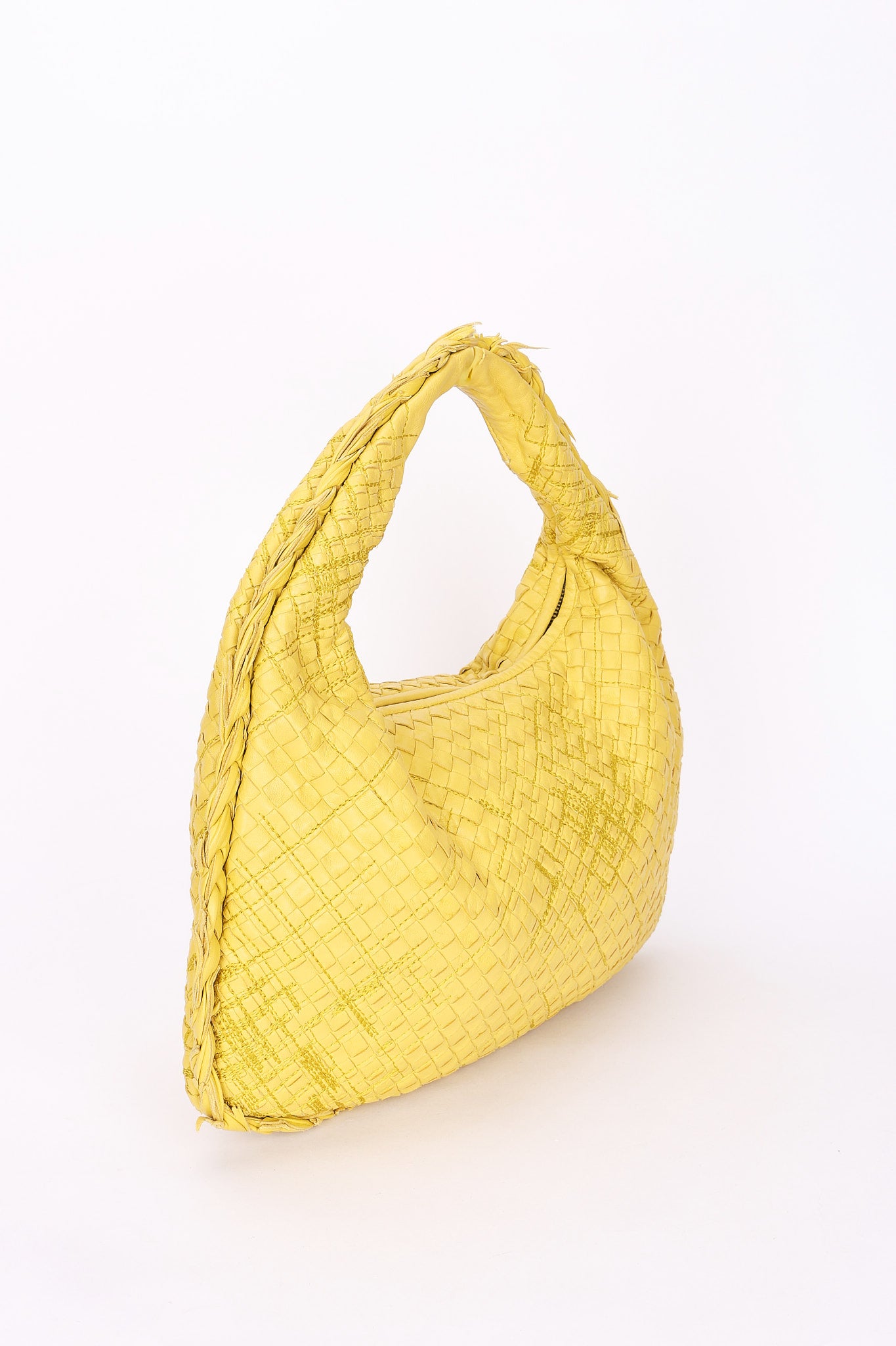 Limited Edition Bottega Veneta Small Intrecciato Sashiko Hobo Yellow 2016