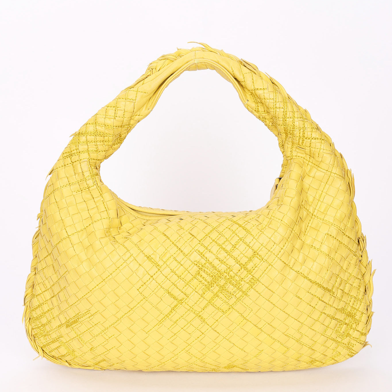Limited Edition Bottega Veneta Small Intrecciato Sashiko Hobo Yellow 2016