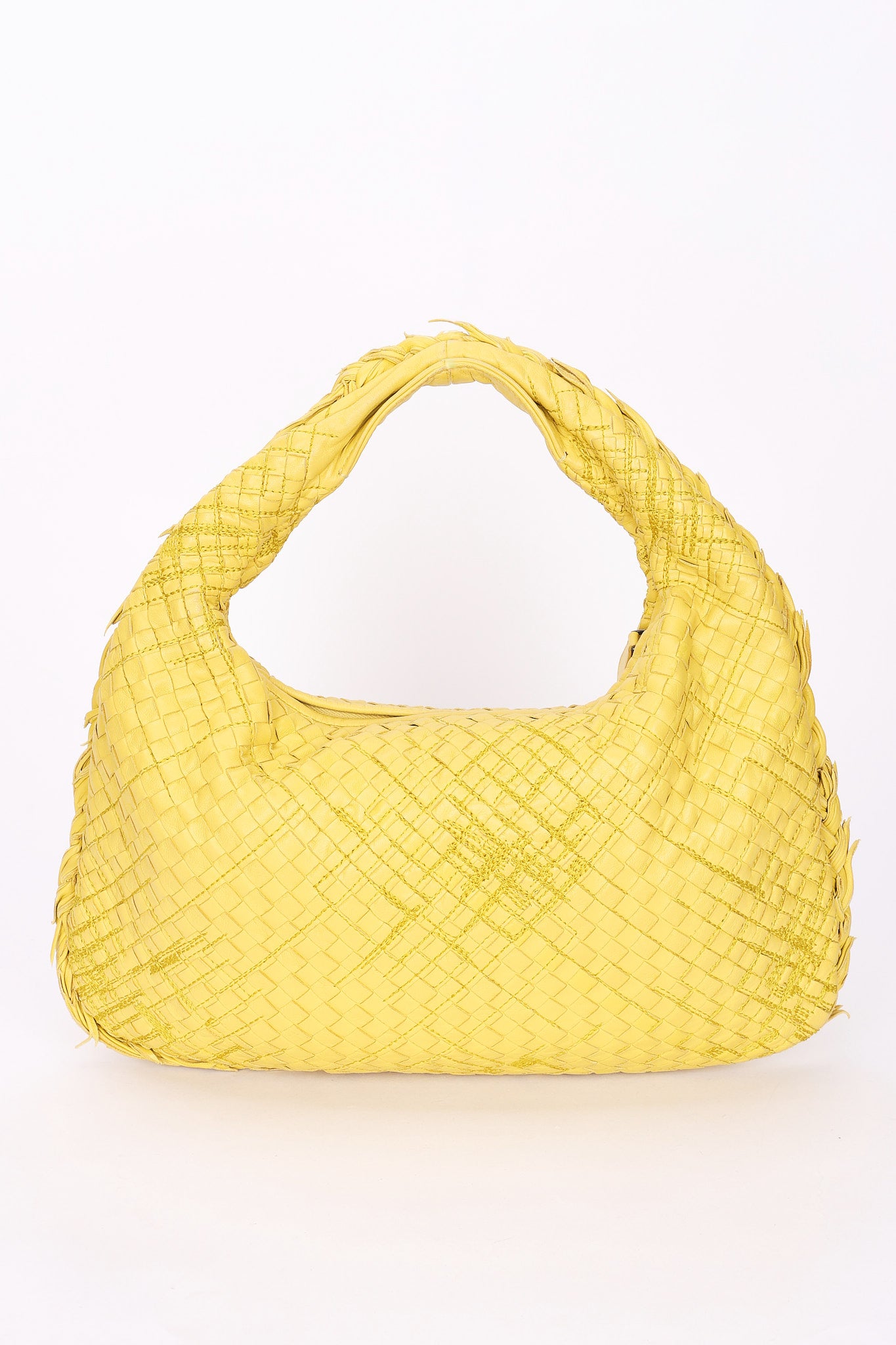Limited Edition Bottega Veneta Small Intrecciato Sashiko Hobo Yellow 2016
