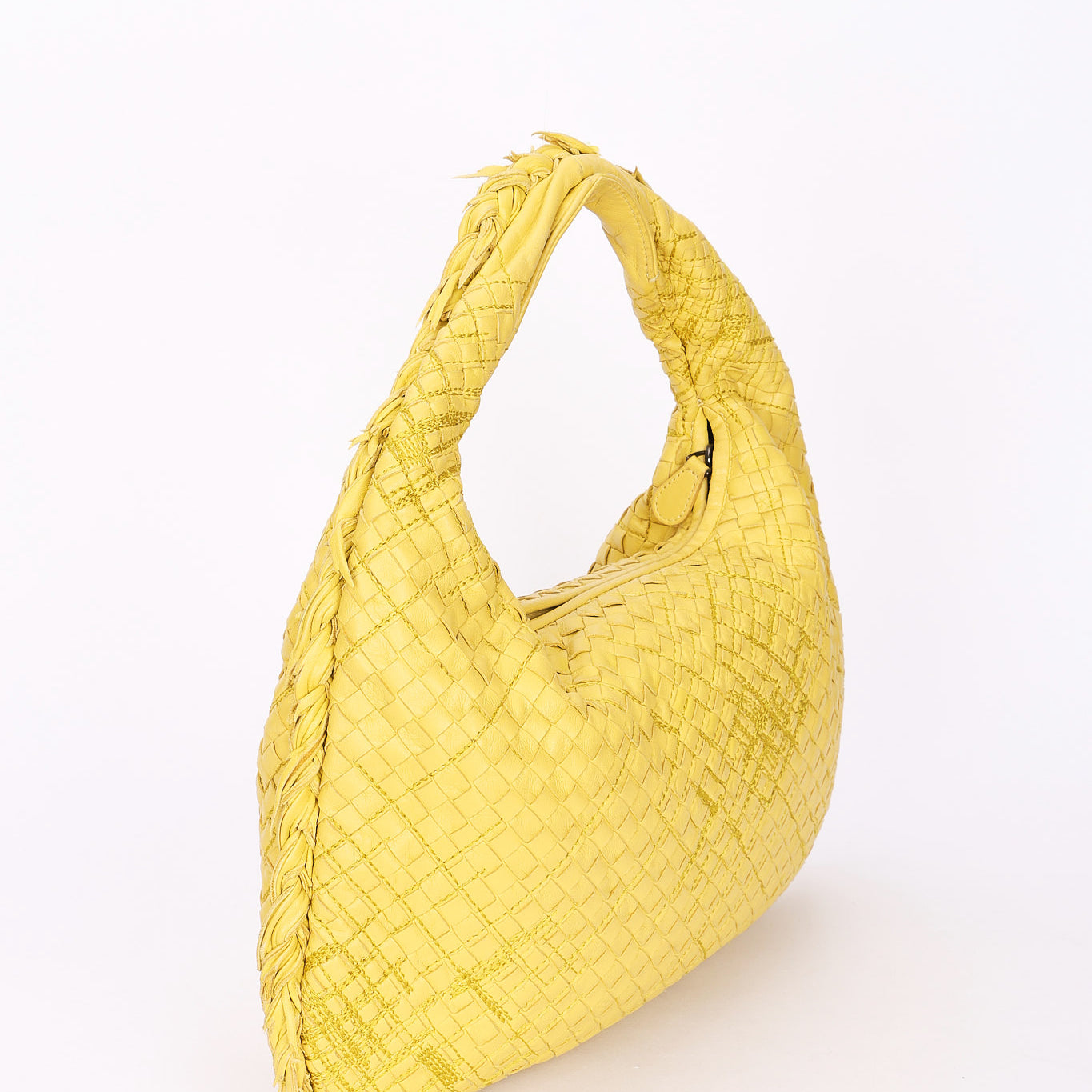 Limited Edition Bottega Veneta Small Intrecciato Sashiko Hobo Yellow 2016