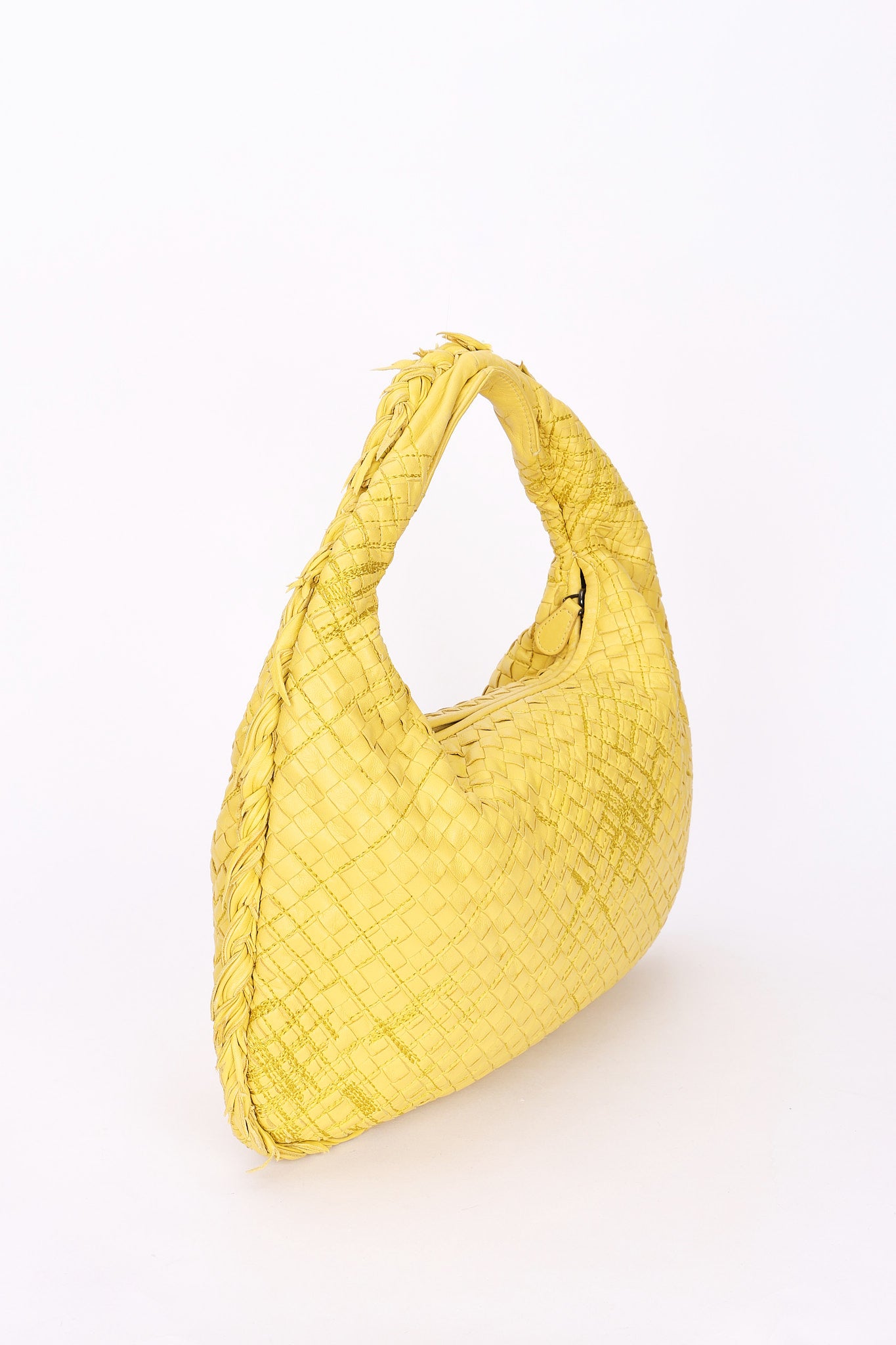 Limited Edition Bottega Veneta Small Intrecciato Sashiko Hobo Yellow 2016