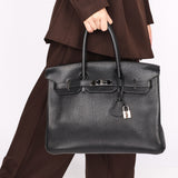 Hermès Birkin 35 Noir Clemence 2004 PHW