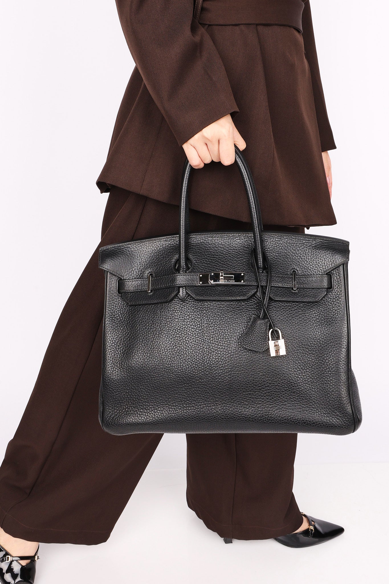 Hermès Birkin 35 Noir Clemence 2004 PHW