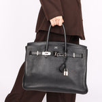 Hermès Birkin 35 Noir Clemence 2004 PHW