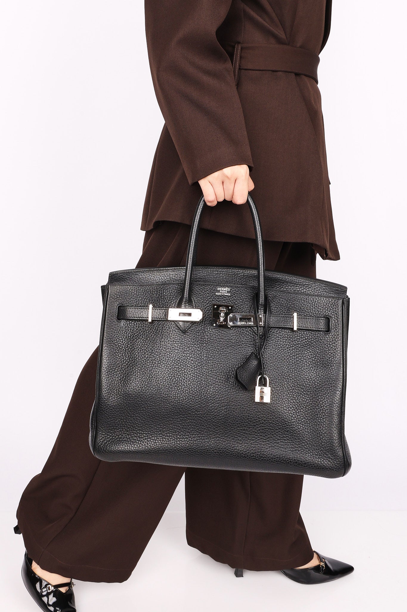 Hermès Birkin 35 Noir Clemence 2004 PHW