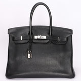 Hermès Birkin 35 Noir Clemence 2004 PHW