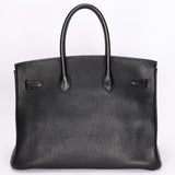 Hermès Birkin 35 Noir Clemence 2004 PHW