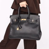 Hermès Birkin 35 Noir Vache Ardennes 1998 GHW