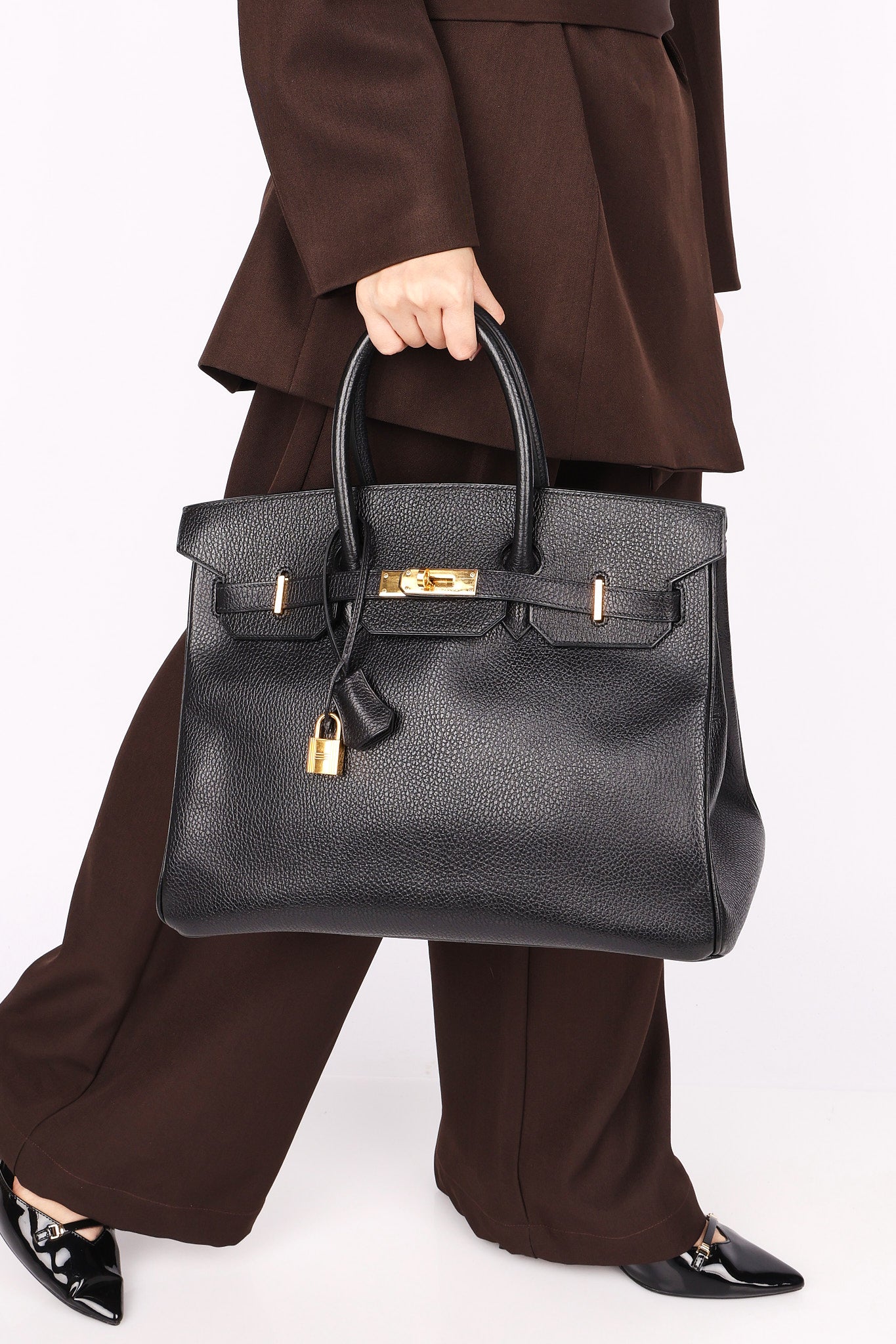 Hermès Birkin 35 Noir Vache Ardennes 1998 GHW
