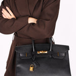 Hermès Birkin 35 Noir Vache Ardennes 1998 GHW