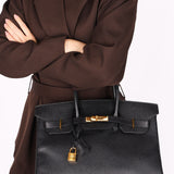 Hermès Birkin 35 Noir Vache Ardennes 1998 GHW