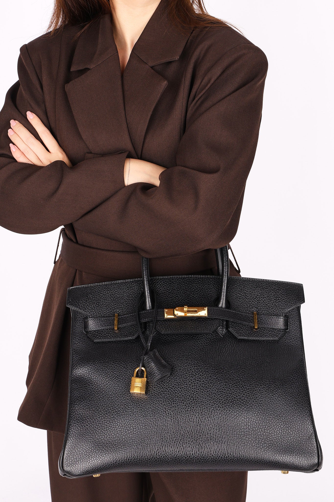Hermès Birkin 35 Noir Vache Ardennes 1998 GHW