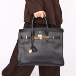 Hermès Birkin 35 Noir Vache Ardennes 1998 GHW
