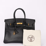 Hermès Birkin 35 Noir Vache Ardennes 1998 GHW