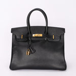 Hermès Birkin 35 Noir Vache Ardennes 1998 GHW