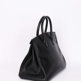 Hermès Birkin 35 Noir Vache Ardennes 1998 GHW