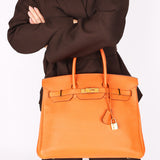 Hermès Birkin 35 Orange Togo GHW 2012