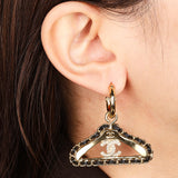 Chanel 2023 CC Hanger Motif Earrings