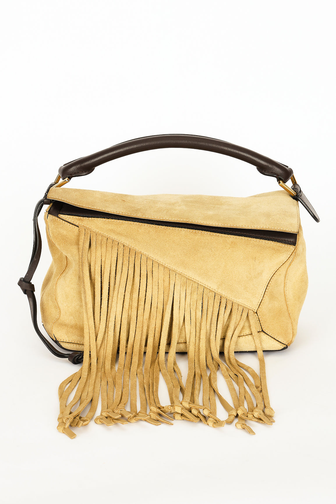 Loewe Fringe Medium Puzzle Bag Suede