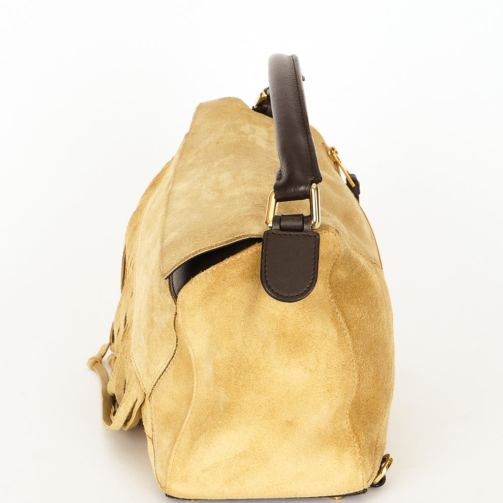 Loewe Fringe Medium Puzzle Bag Suede