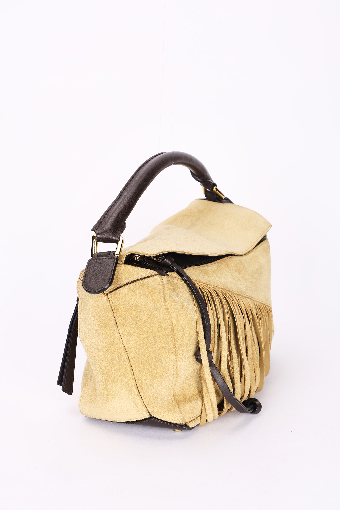 Loewe Fringe Medium Puzzle Bag Suede