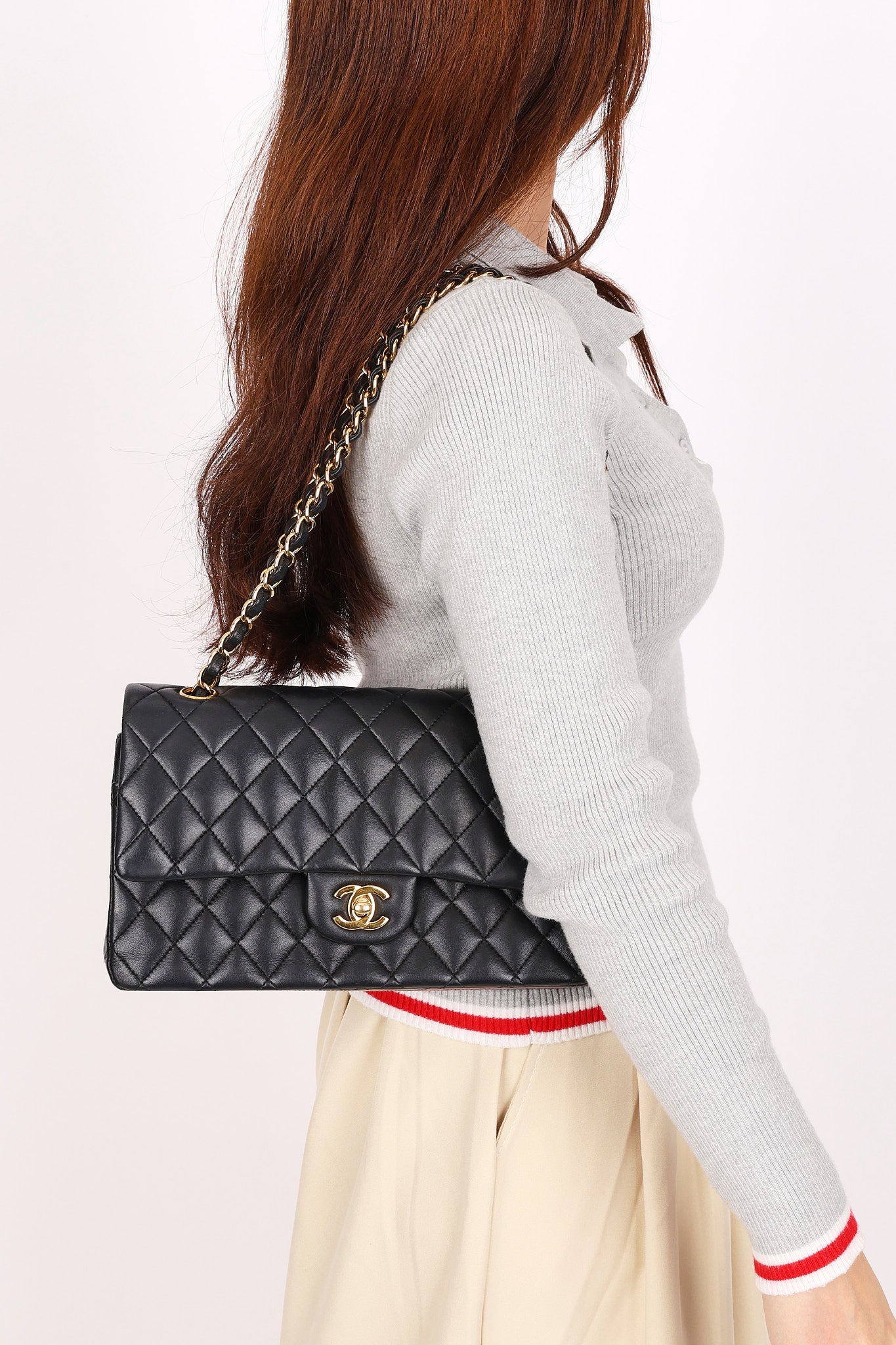 Chanel Medium Classic Double Flap Black Lambskin GHW