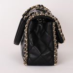 Chanel Matelasse Pearl and Chain Edge Single Flap Black Calfskin GHW