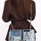 Chanel Blue Denim Patchwork Flap Bag