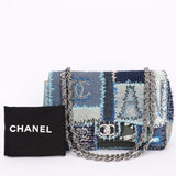 Chanel Jumbo Single Flap Denim Patchwork SHW