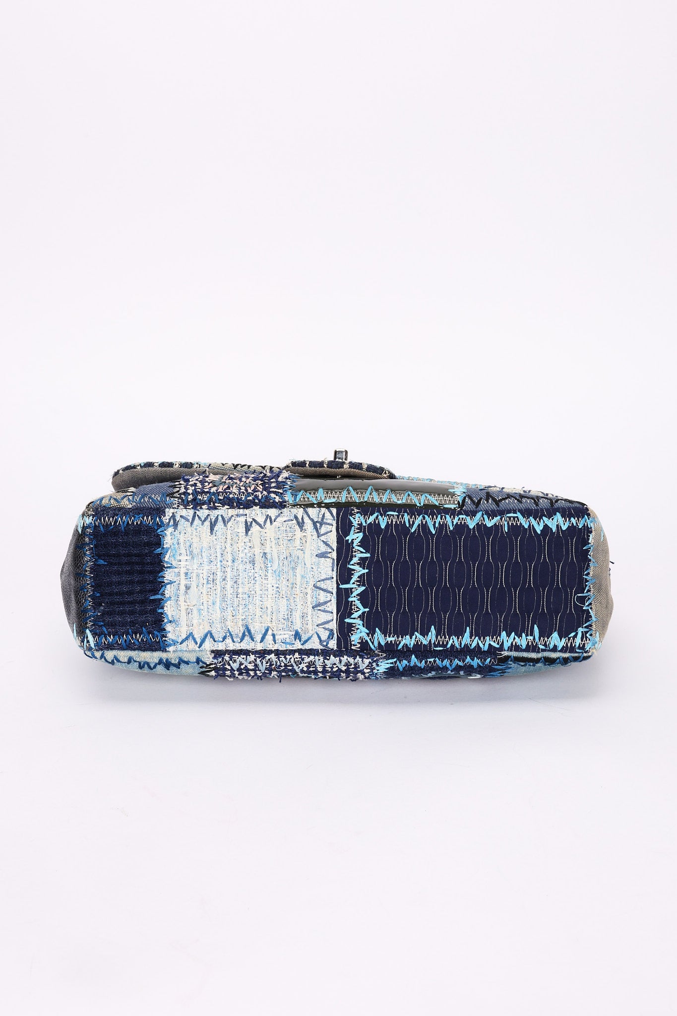 Chanel Jumbo Single Flap Denim Patchwork SHW