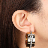 Chanel 2022 CC Crystal Hoop Earrings