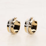 Chanel 2022 CC Crystal Hoop Earrings