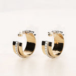 Chanel 2022 CC Crystal Hoop Earrings