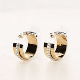 Chanel 2022 CC Crystal Hoop Earrings