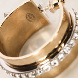 Chanel 2022 CC Crystal Hoop Earrings