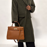 Limited Edition Hermès 2012 Fauve Tadelakt Ghillies Kelly Retourne 35 GHW