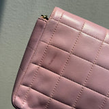 Chanel 2002 Lilac Lambskin Chocolate Bar East West Flap 24K GP