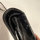 Chanel 2012 Patent Medium Classic Double Flap Matte SHW