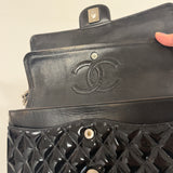 Chanel 2012 Patent Medium Classic Double Flap Matte SHW