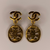 Chanel Cutout Logo Drop Earrings