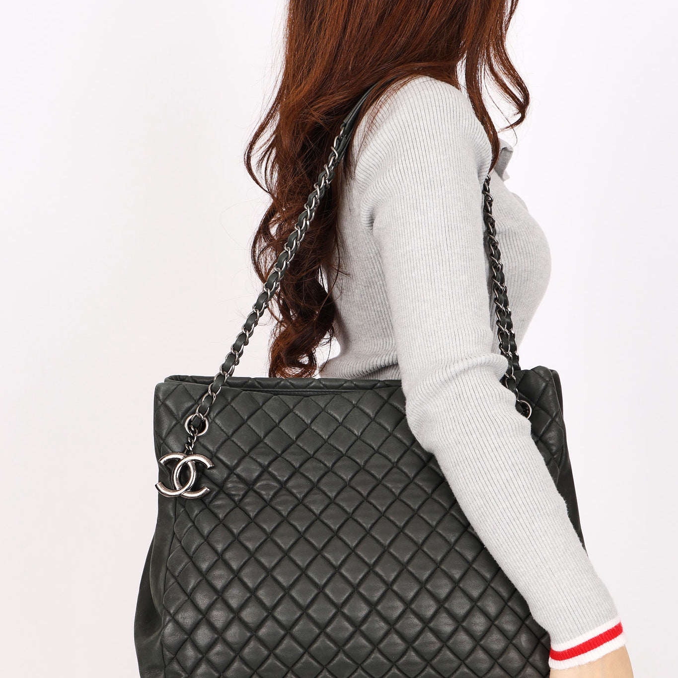 Chanel Large New Bubble Tote Dark Gray Calfskin 2012 RHW