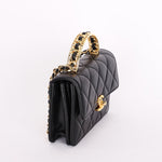 Chanel Top Handle Bag Black Calfskin AGHW