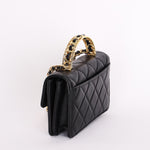 Chanel Top Handle Bag Black Calfskin AGHW