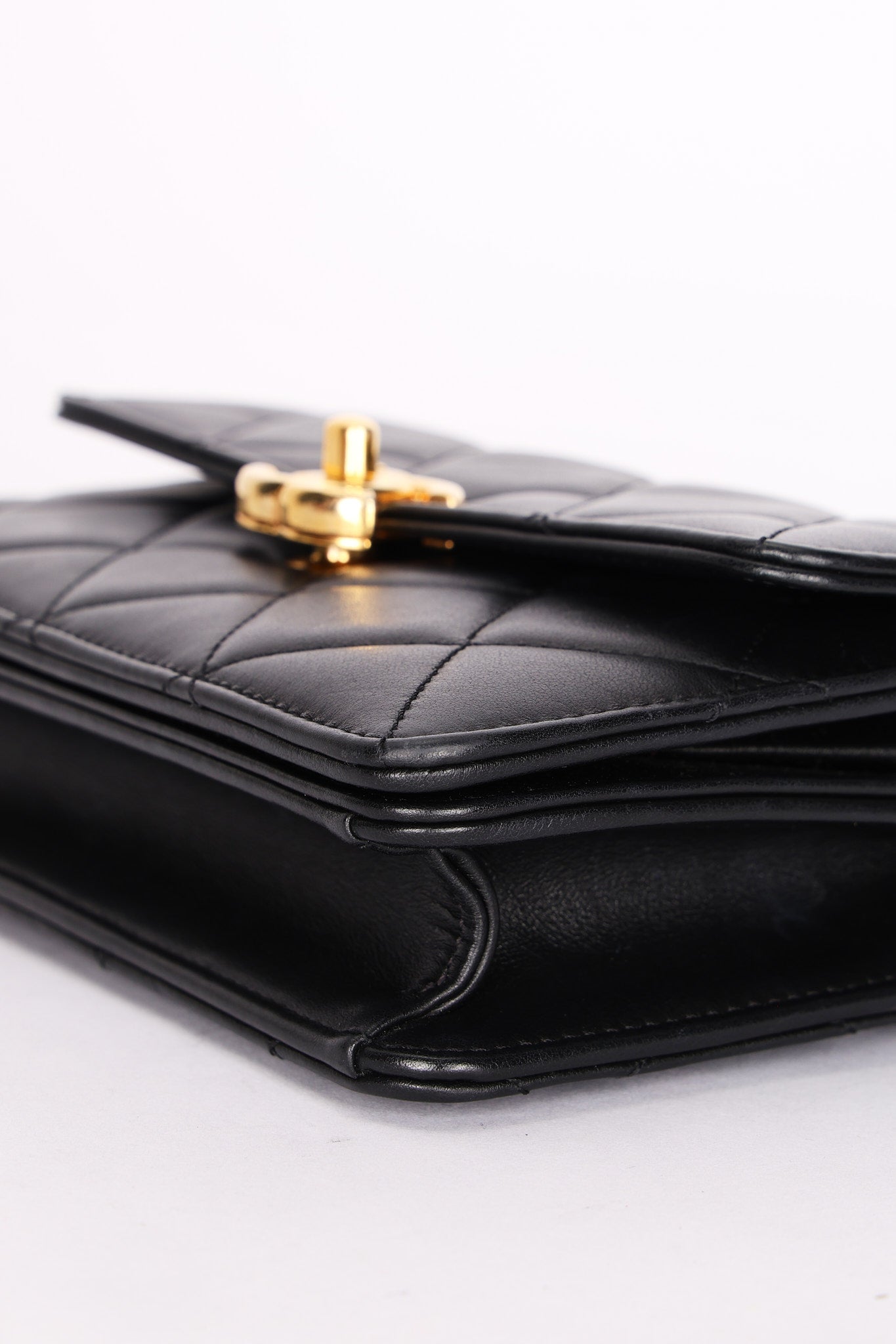 Chanel Top Handle Bag Black Calfskin AGHW