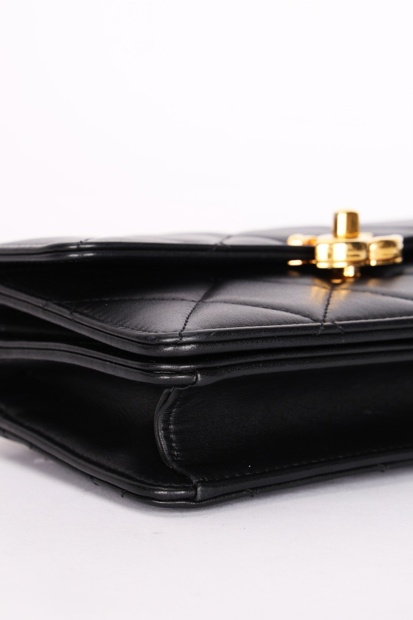 Chanel Top Handle Bag Black Calfskin AGHW