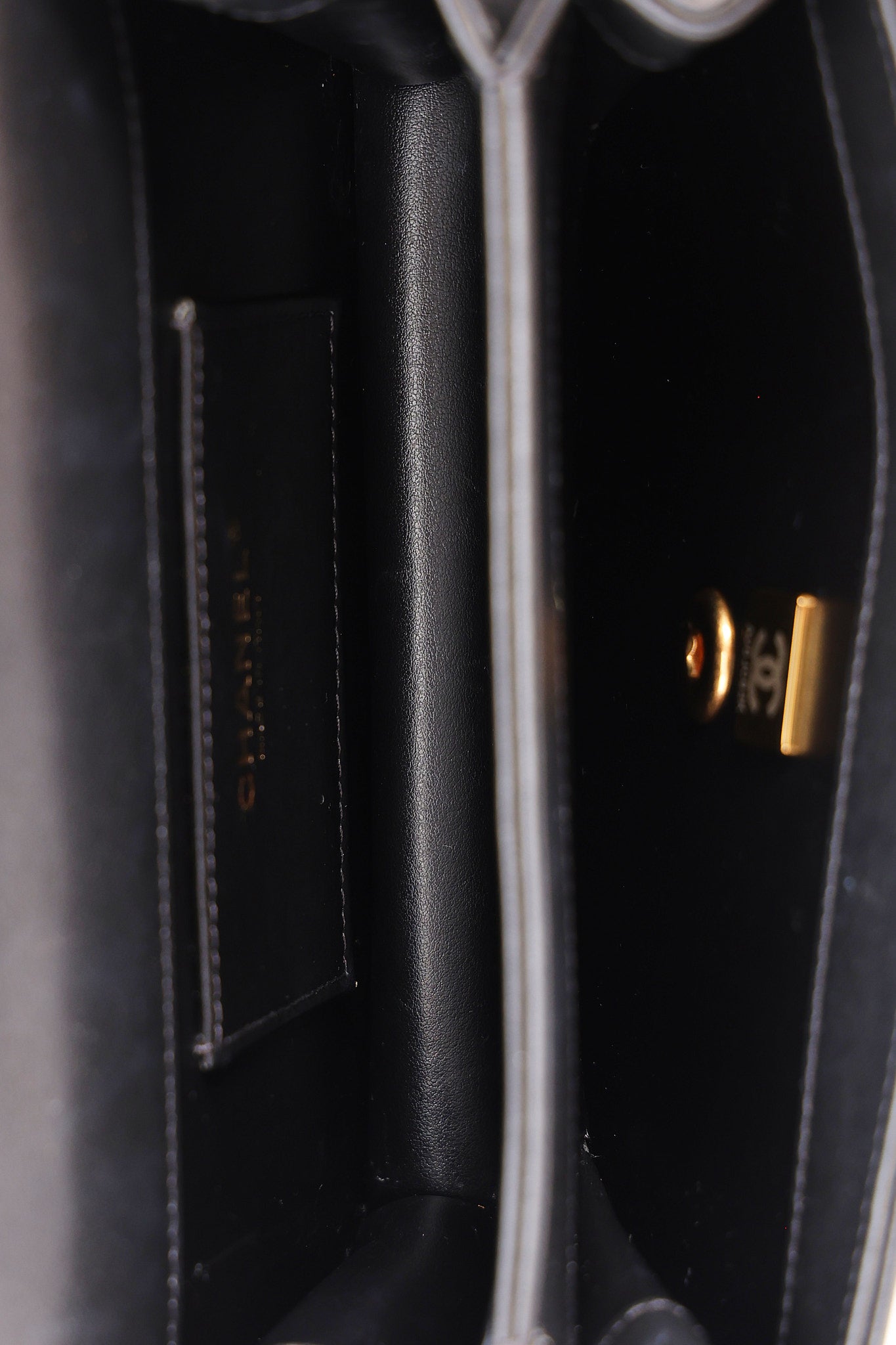Chanel Top Handle Bag Black Calfskin AGHW
