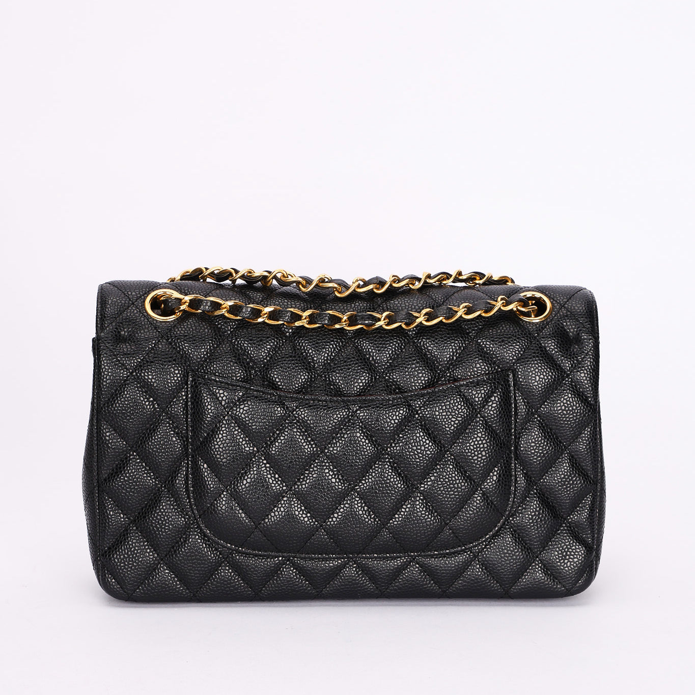 Chanel Medium Classic Double Flap Black Caviar 24K GP
