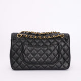 Chanel Medium Classic Double Flap Black Caviar 24K GP